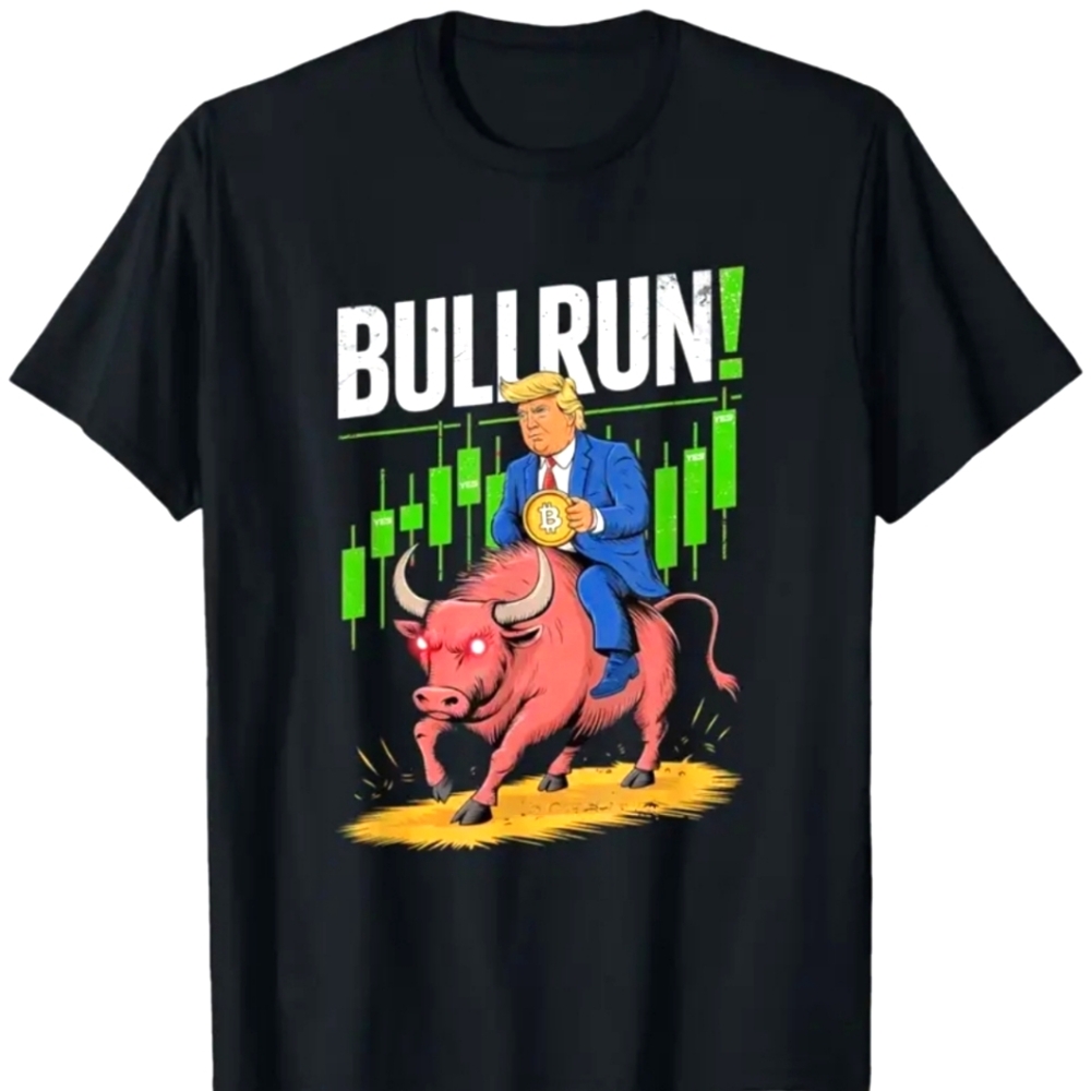 Black Graphic Bull Run T-Shirt